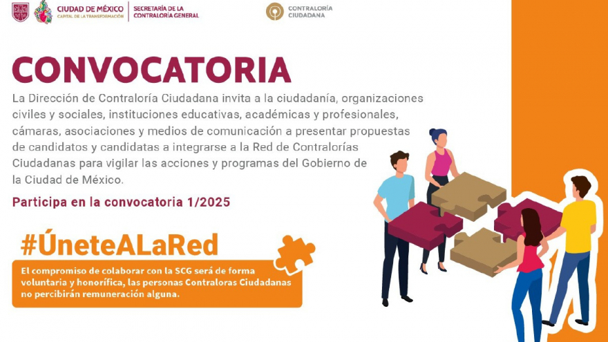 Convocatoria 1/2025 para pertenecer a la RED de Contralorías Ciudadanas